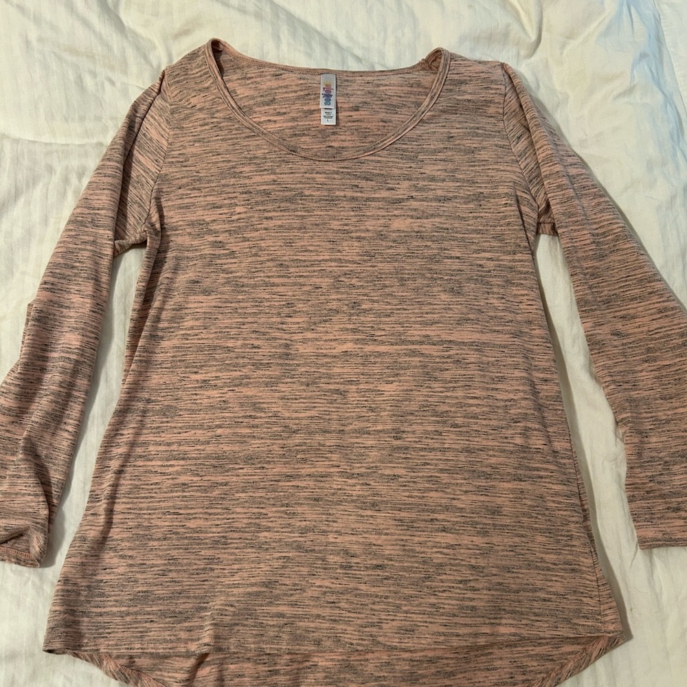 Pink and black size large LulaRoe long sleeved tee. Great condition.
